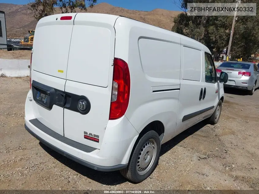2022 Ram Promaster City Cargo Van VIN: ZFBHRFABXN6X50332 Lot: 45624903