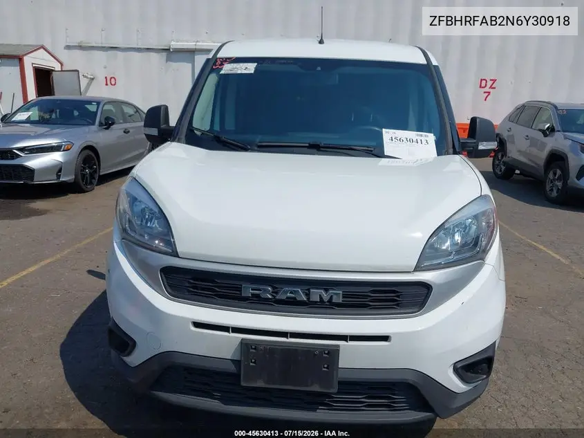 2022 Ram Promaster City Cargo Van VIN: ZFBHRFAB2N6Y30918 Lot: 45630413