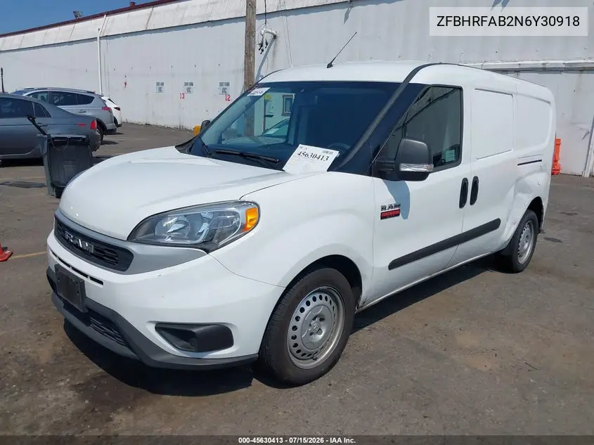 2022 Ram Promaster City Cargo Van VIN: ZFBHRFAB2N6Y30918 Lot: 45630413