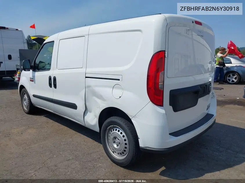 2022 Ram Promaster City Cargo Van VIN: ZFBHRFAB2N6Y30918 Lot: 45630413