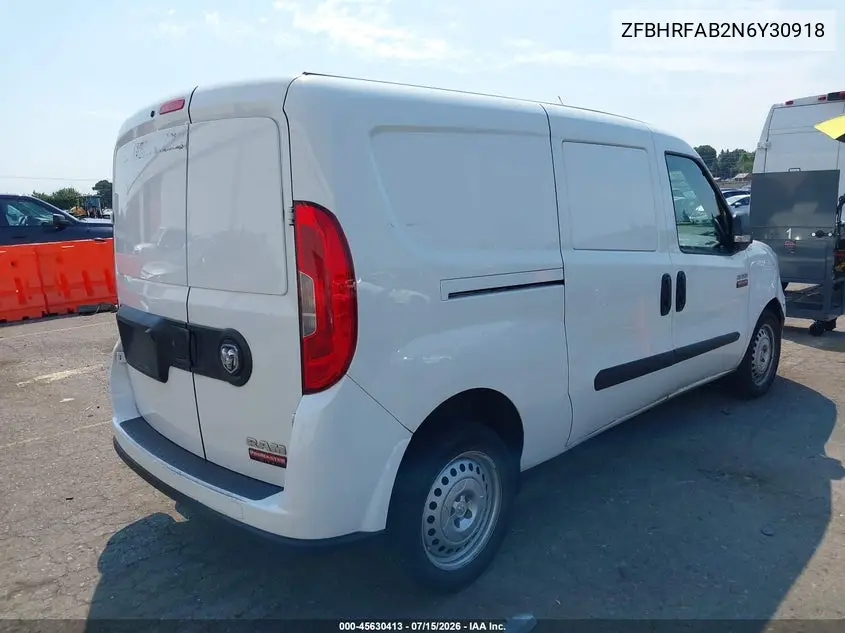2022 Ram Promaster City Cargo Van VIN: ZFBHRFAB2N6Y30918 Lot: 45630413