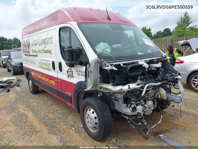 2023 Ram Promaster 2500 High Roof 159 Wb VIN: 3C6LRVDG6PE550559 Lot: 45601949