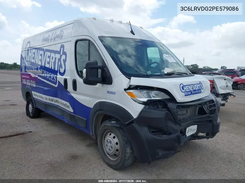 2023 Ram Promaster 2500 High Roof 159 Wb VIN: 3C6LRVDG2PE579086 Lot: 45639384