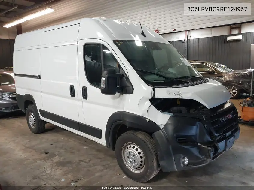 2024 Ram Promaster 1500 Tradesman High Roof 136 Wb W/Pass Seat VIN: 3C6LRVBG9RE124967 Lot: 45181459