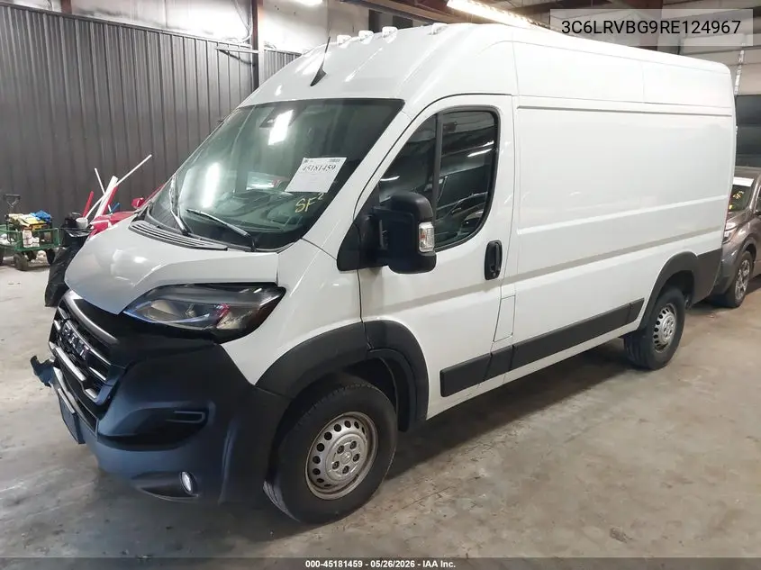 2024 Ram Promaster 1500 Tradesman High Roof 136 Wb W/Pass Seat VIN: 3C6LRVBG9RE124967 Lot: 45181459