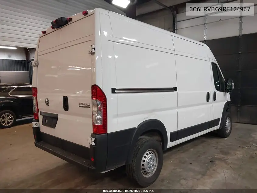 2024 Ram Promaster 1500 Tradesman High Roof 136 Wb W/Pass Seat VIN: 3C6LRVBG9RE124967 Lot: 45181459