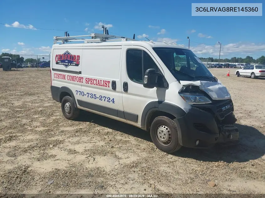 2024 Ram Promaster 1500 Low Roof 136 Wb W/Pass Seat VIN: 3C6LRVAG8RE145360 Lot: 45452970