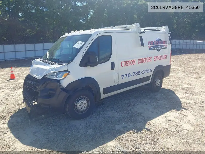 2024 Ram Promaster 1500 Low Roof 136 Wb W/Pass Seat VIN: 3C6LRVAG8RE145360 Lot: 45452970