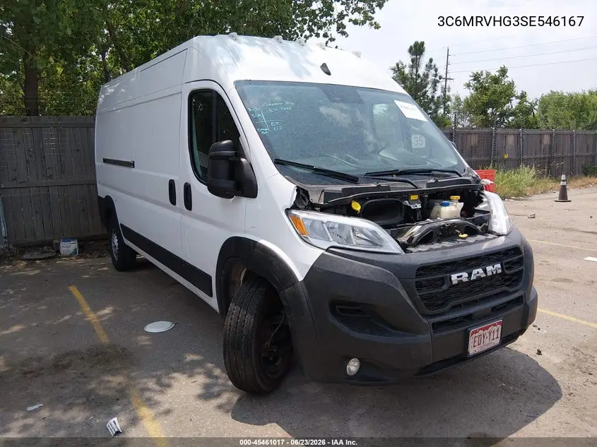 2025 Ram Promaster 3500 Tradesman High Roof 159 Wb W/Pass Seat VIN: 3C6MRVHG3SE546167 Lot: 45461017