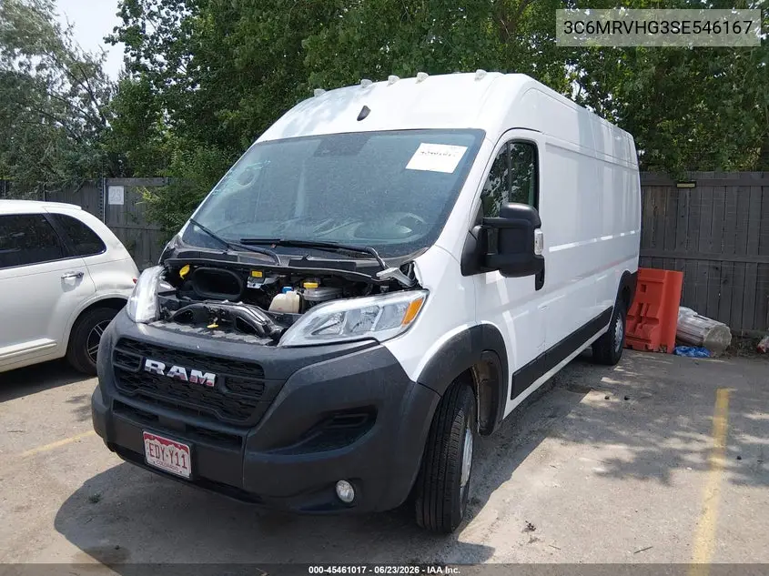 2025 Ram Promaster 3500 Tradesman High Roof 159 Wb W/Pass Seat VIN: 3C6MRVHG3SE546167 Lot: 45461017