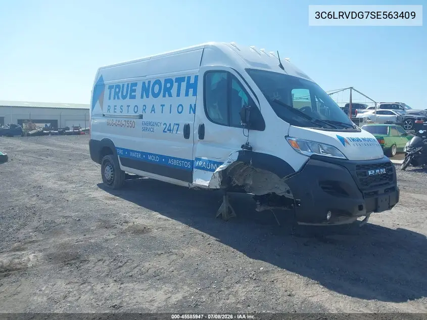 2025 Ram Promaster 2500 Tradesman High Roof 159 Wb W/Pass Seat VIN: 3C6LRVDG7SE563409 Lot: 45585947