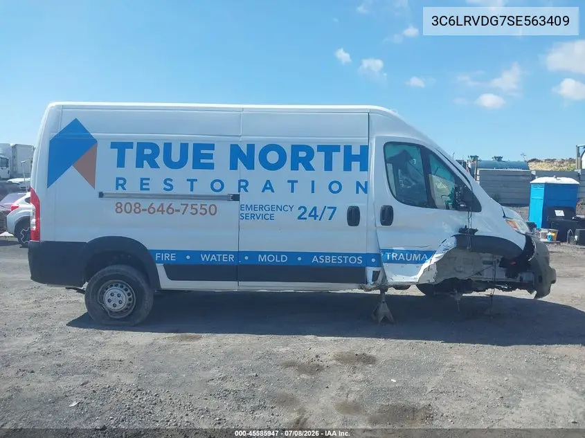 2025 Ram Promaster 2500 Tradesman High Roof 159 Wb W/Pass Seat VIN: 3C6LRVDG7SE563409 Lot: 45585947