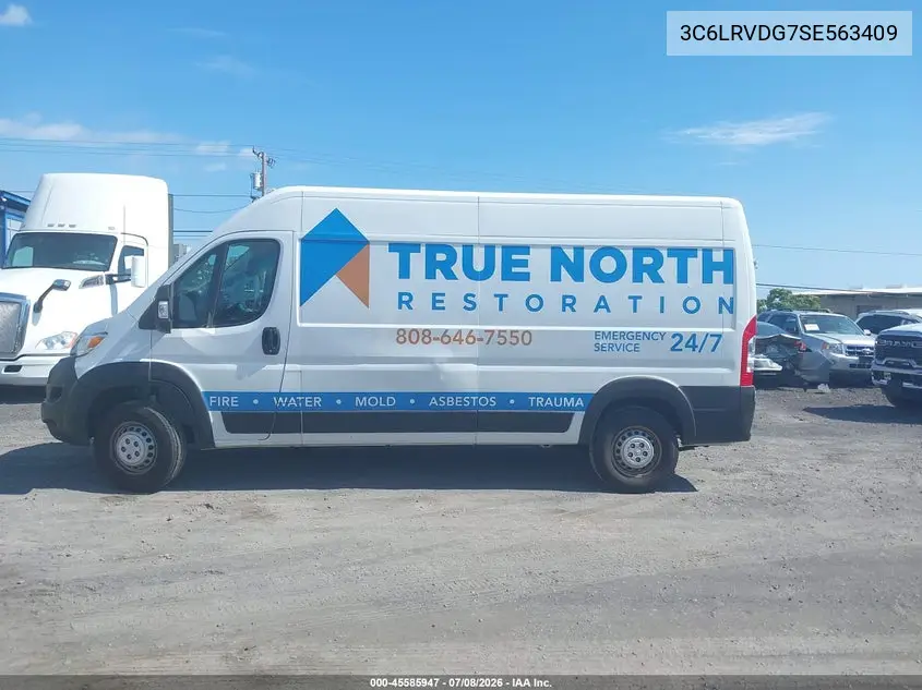 2025 Ram Promaster 2500 Tradesman High Roof 159 Wb W/Pass Seat VIN: 3C6LRVDG7SE563409 Lot: 45585947