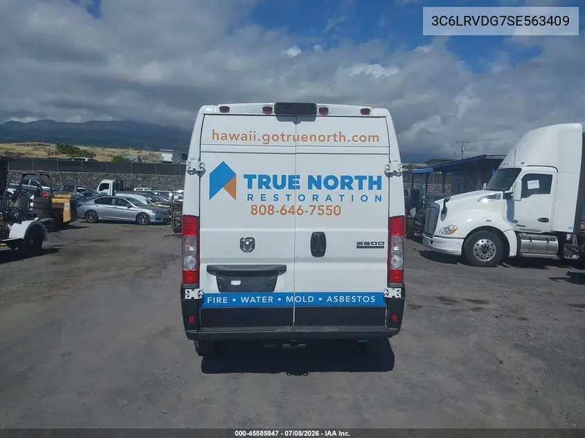 2025 Ram Promaster 2500 Tradesman High Roof 159 Wb W/Pass Seat VIN: 3C6LRVDG7SE563409 Lot: 45585947