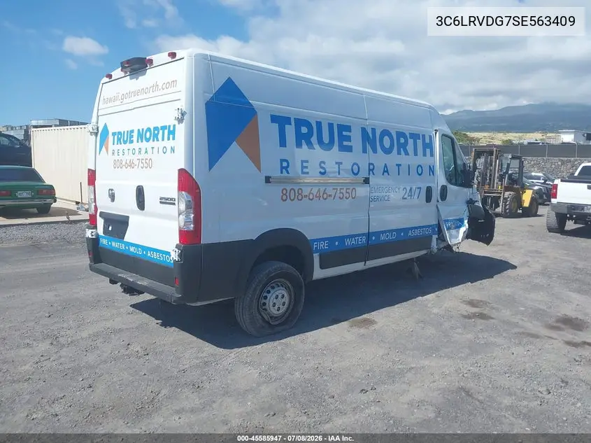 2025 Ram Promaster 2500 Tradesman High Roof 159 Wb W/Pass Seat VIN: 3C6LRVDG7SE563409 Lot: 45585947