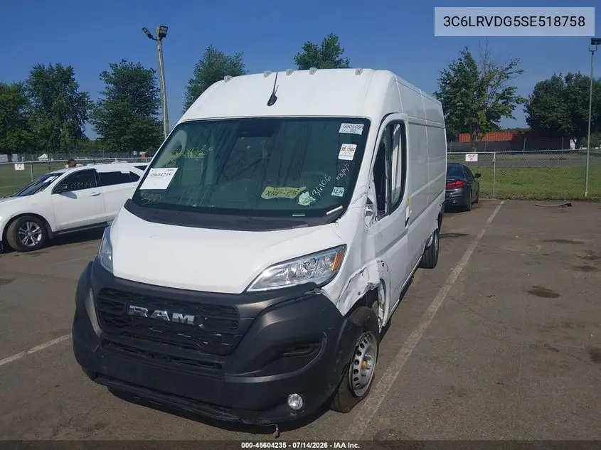 2025 Ram Promaster 2500 Tradesman High Roof 159 Wb W/Pass Seat VIN: 3C6LRVDG5SE518758 Lot: 45604235