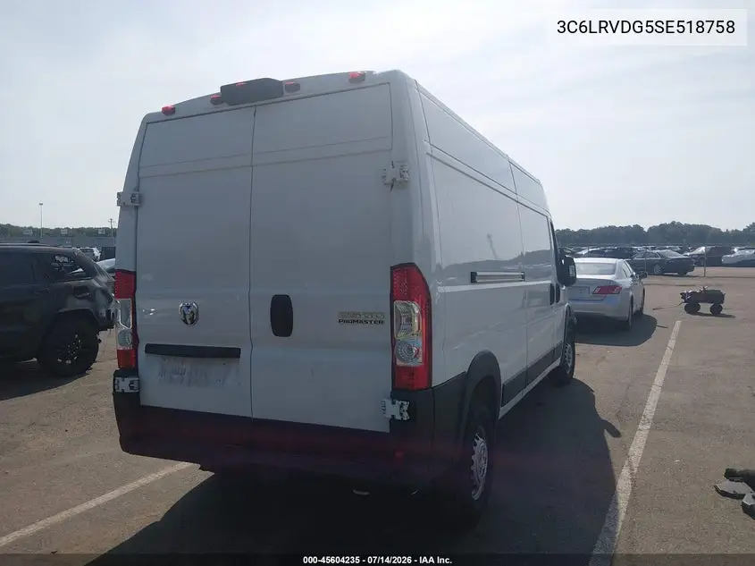 2025 Ram Promaster 2500 Tradesman High Roof 159 Wb W/Pass Seat VIN: 3C6LRVDG5SE518758 Lot: 45604235
