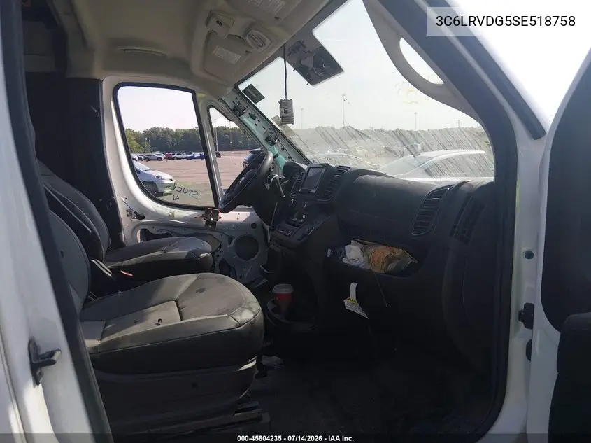 2025 Ram Promaster 2500 Tradesman High Roof 159 Wb W/Pass Seat VIN: 3C6LRVDG5SE518758 Lot: 45604235
