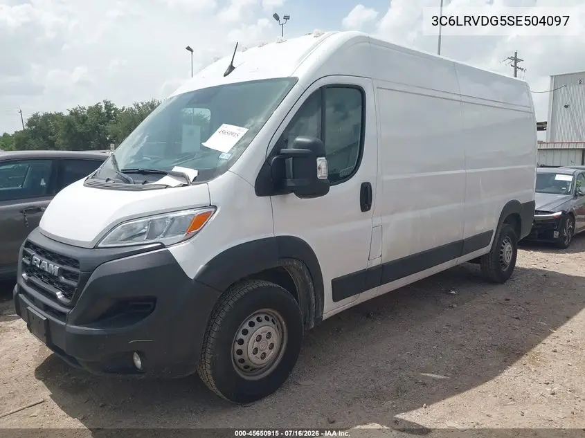 2025 Ram Promaster 2500 Tradesman High Roof 159 Wb W/Pass Seat VIN: 3C6LRVDG5SE504097 Lot: 45650915