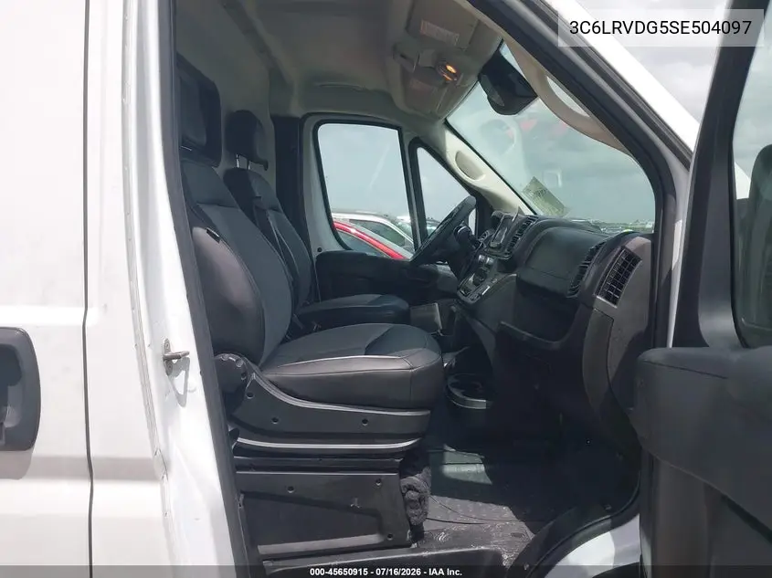 2025 Ram Promaster 2500 Tradesman High Roof 159 Wb W/Pass Seat VIN: 3C6LRVDG5SE504097 Lot: 45650915