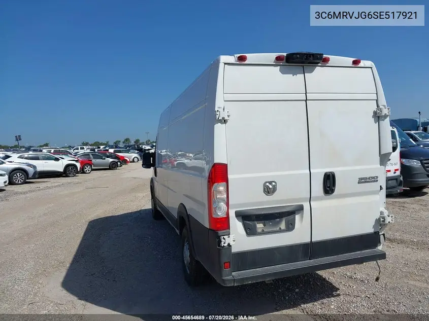 2025 Ram Promaster 3500 Cargo Van Tradesman High Roof 159 Wb Ext VIN: 3C6MRVJG6SE517921 Lot: 45654689