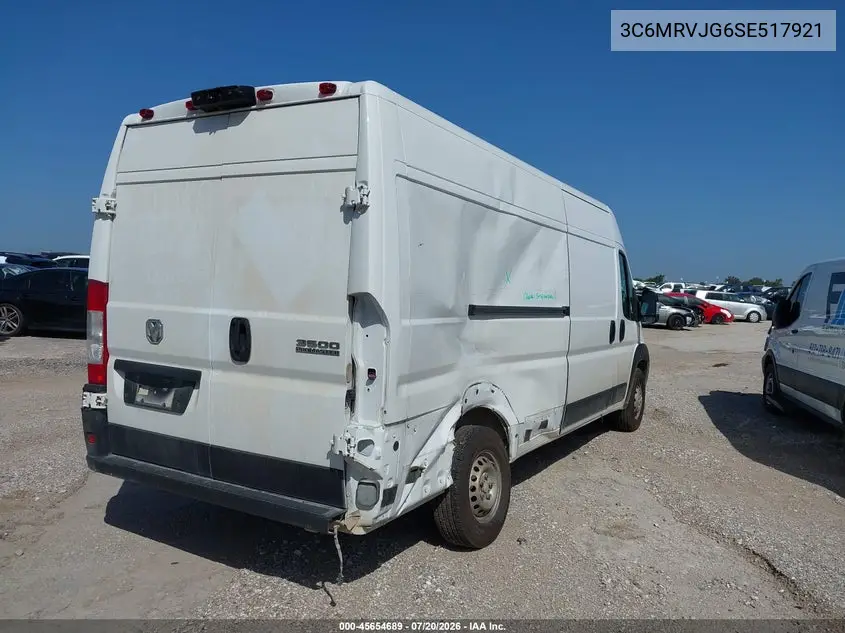 2025 Ram Promaster 3500 Cargo Van Tradesman High Roof 159 Wb Ext VIN: 3C6MRVJG6SE517921 Lot: 45654689