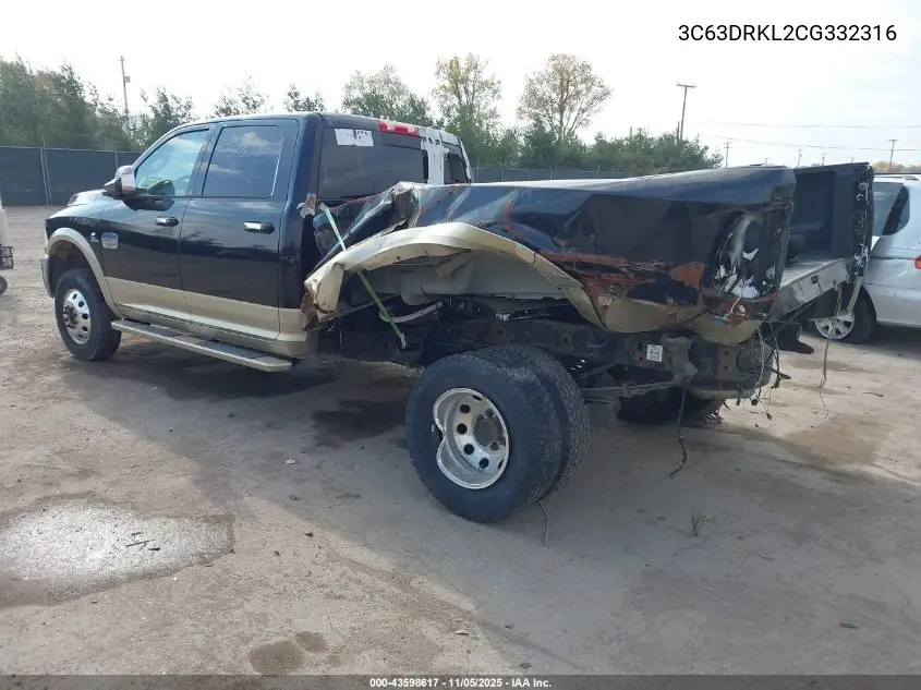 2012 Ram 3500 Laramie Longhorn/Limited Edition VIN: 3C63DRKL2CG332316 Lot: 43598617