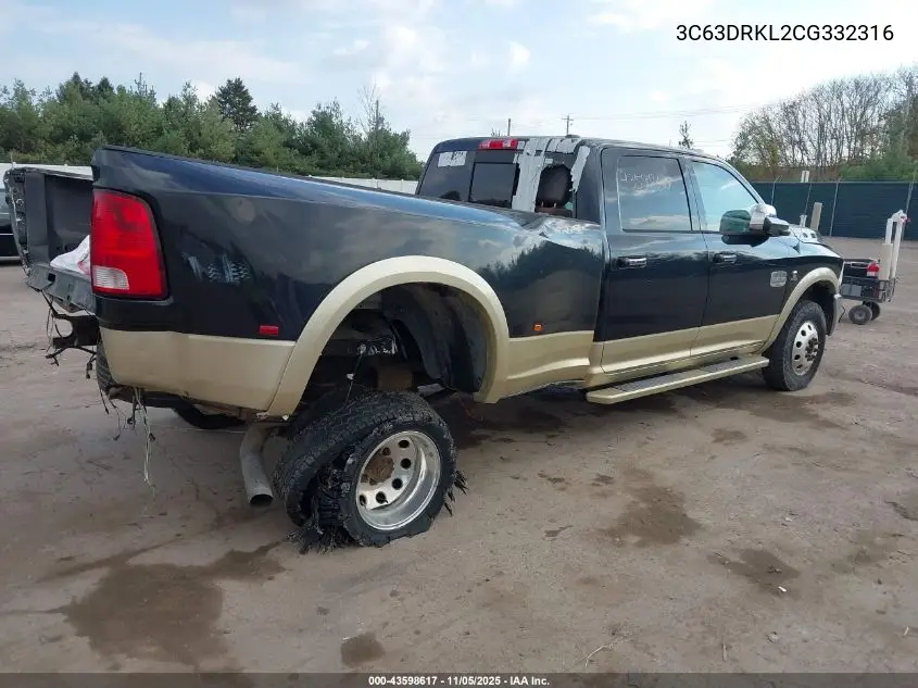 2012 Ram 3500 Laramie Longhorn/Limited Edition VIN: 3C63DRKL2CG332316 Lot: 43598617