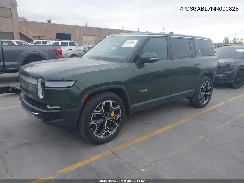2022 Rivian R1S Launch Edition VIN: 7PDSGABL7NN000825 Lot: 45589892