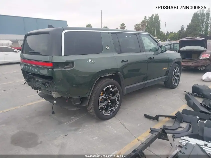 2022 Rivian R1S Launch Edition VIN: 7PDSGABL7NN000825 Lot: 45589892