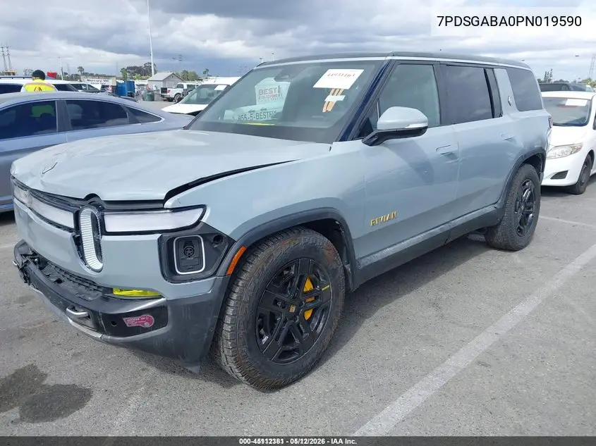 2023 Rivian R1S Adventure VIN: 7PDSGABA0PN019590 Lot: 45112381