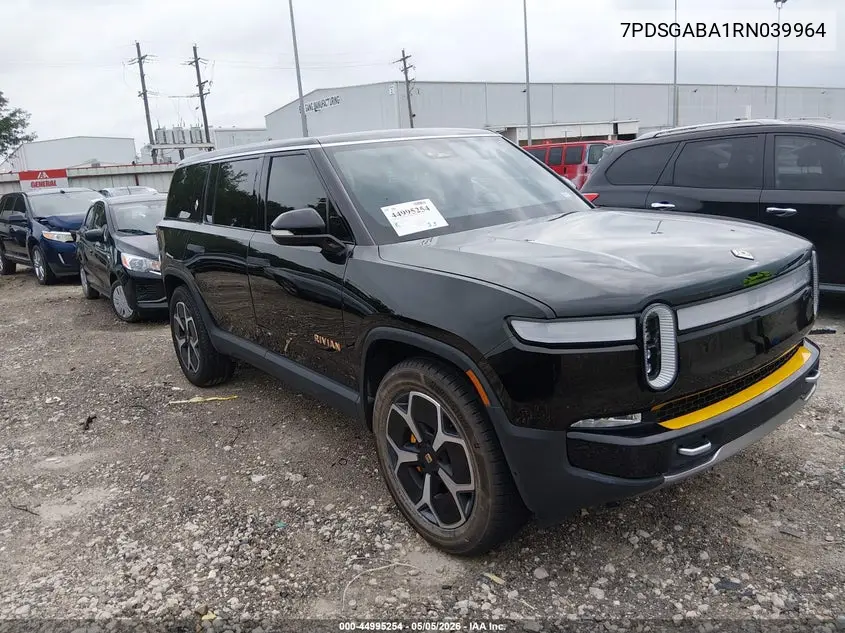 2024 Rivian R1S Adventure Quad Motor Large Pack VIN: 7PDSGABA1RN039964 Lot: 44995254