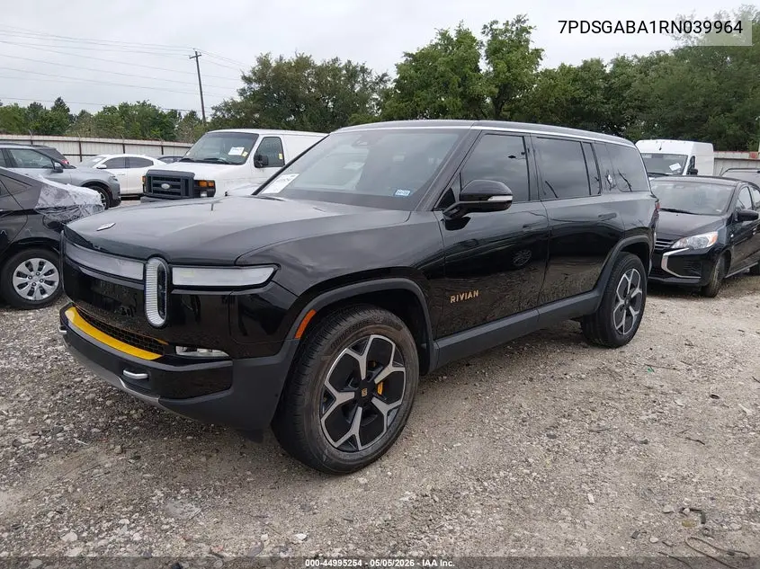 2024 Rivian R1S Adventure Quad Motor Large Pack VIN: 7PDSGABA1RN039964 Lot: 44995254