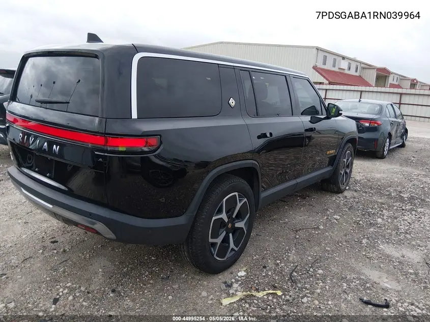 2024 Rivian R1S Adventure Quad Motor Large Pack VIN: 7PDSGABA1RN039964 Lot: 44995254