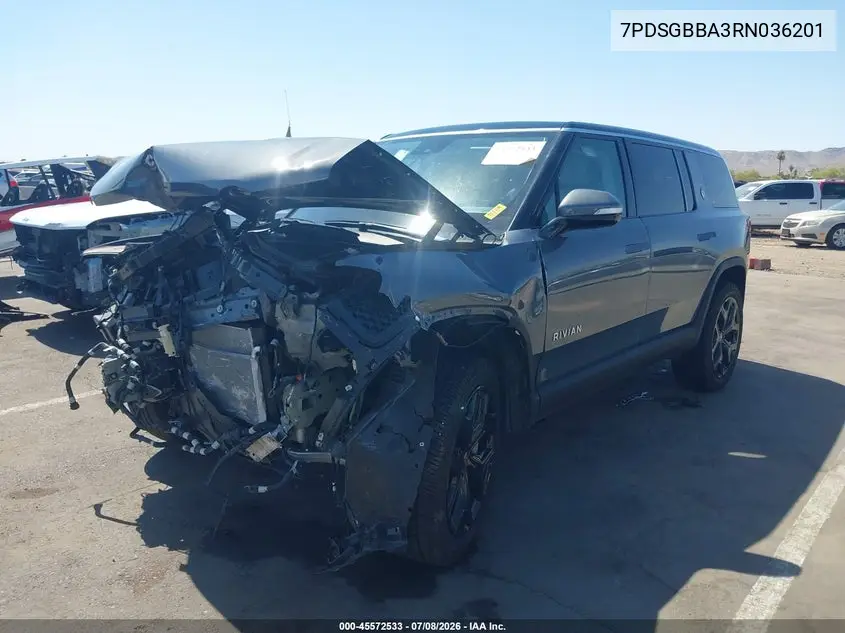 2024 Rivian R1S Adventure Dual Motor Large Pack/Adventure Dual Motor Perf Large Pack VIN: 7PDSGBBA3RN036201 Lot: 45572533