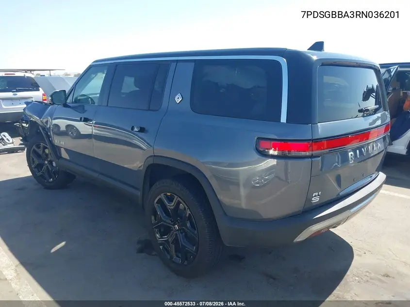 2024 Rivian R1S Adventure Dual Motor Large Pack/Adventure Dual Motor Perf Large Pack VIN: 7PDSGBBA3RN036201 Lot: 45572533