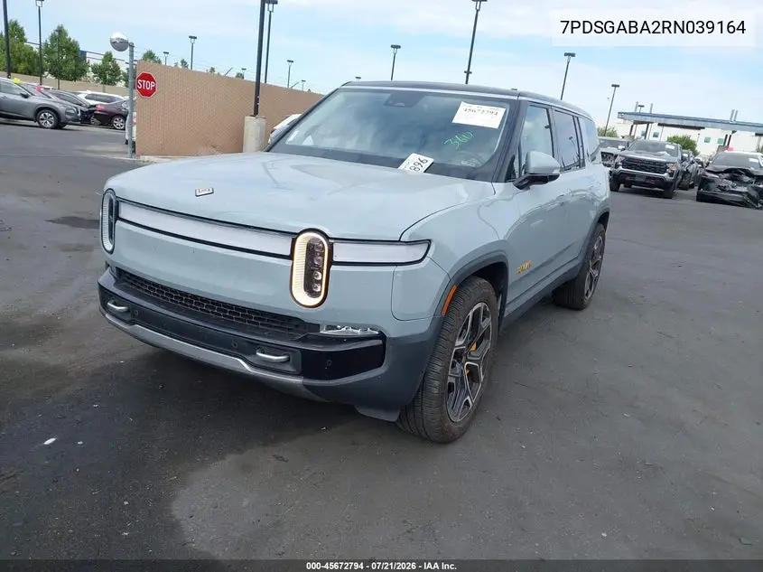 2024 Rivian R1S Adventure Quad Motor Large Pack VIN: 7PDSGABA2RN039164 Lot: 45672794