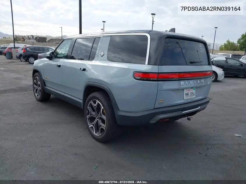 2024 Rivian R1S Adventure Quad Motor Large Pack VIN: 7PDSGABA2RN039164 Lot: 45672794