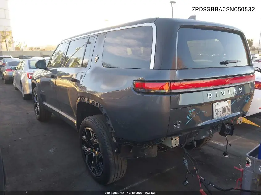 2025 Rivian R1S Adventure Dual Motor Large Pack/Adventure Dual Motor Max Pack VIN: 7PDSGBBA0SN050532 Lot: 43968741