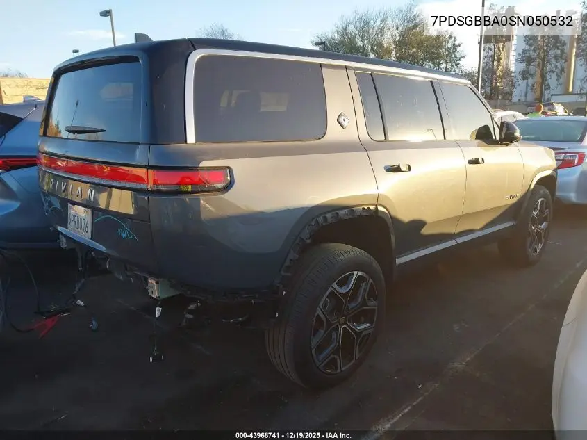 2025 Rivian R1S Adventure Dual Motor Large Pack/Adventure Dual Motor Max Pack VIN: 7PDSGBBA0SN050532 Lot: 43968741