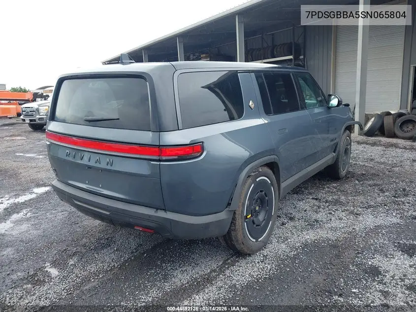 2025 Rivian R1S Adventure Dual Motor Large Pack/Adventure Dual Motor Max Pack VIN: 7PDSGBBA5SN065804 Lot: 44592126