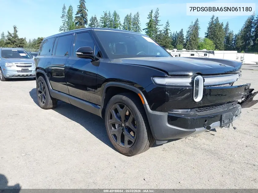 2025 Rivian R1S Adventure Dual Motor Large Pack/Adventure Dual Motor Max Pack VIN: 7PDSGBBA6SN061180 Lot: 45198054