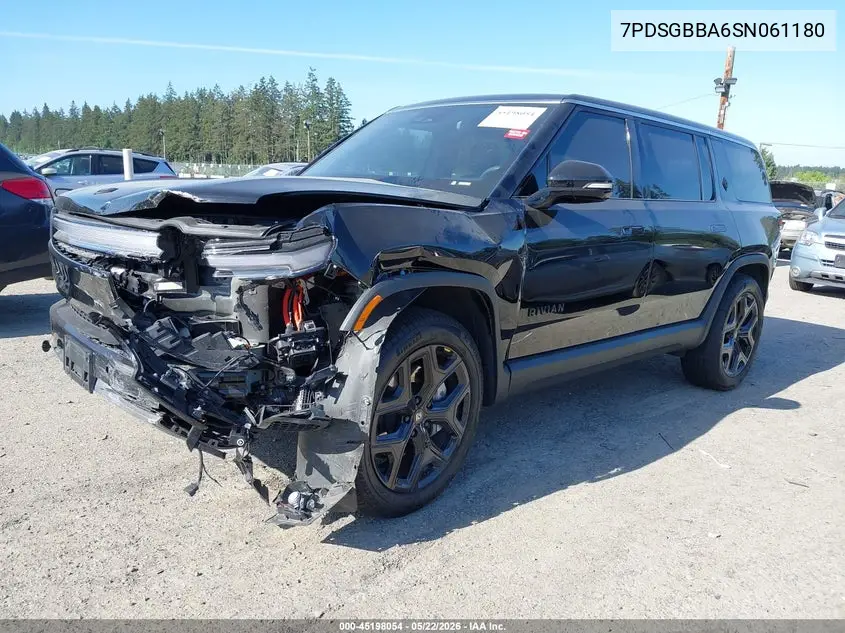 2025 Rivian R1S Adventure Dual Motor Large Pack/Adventure Dual Motor Max Pack VIN: 7PDSGBBA6SN061180 Lot: 45198054