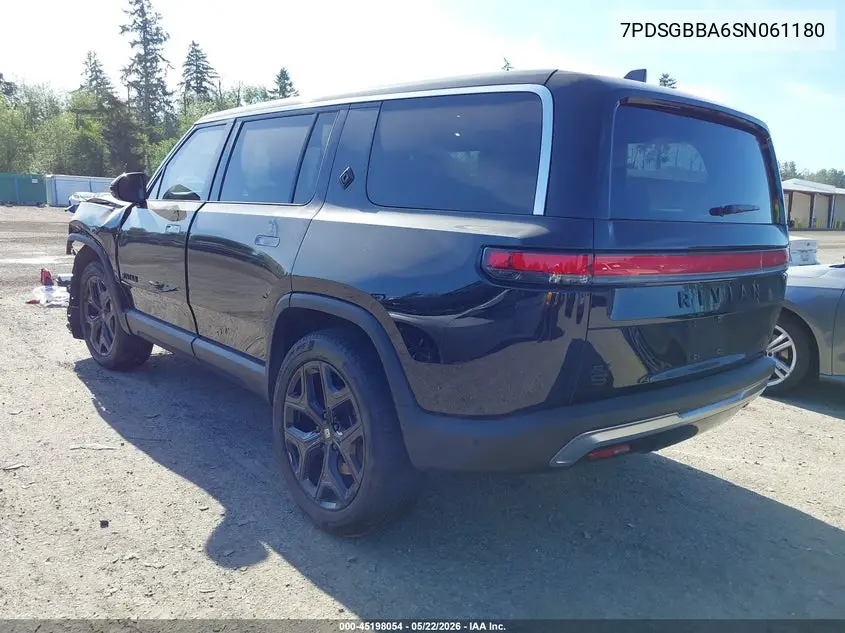 2025 Rivian R1S Adventure Dual Motor Large Pack/Adventure Dual Motor Max Pack VIN: 7PDSGBBA6SN061180 Lot: 45198054