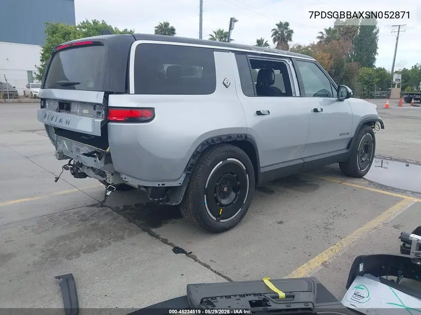 2025 Rivian R1S Adventure Dual Motor Large Pack/Adventure Dual Motor Max Pack VIN: 7PDSGBBAXSN052871 Lot: 45234519