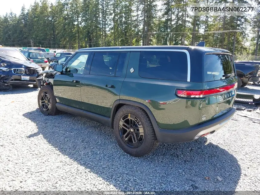 2025 Rivian R1S Adventure Dual Motor Large Pack/Adventure Dual Motor Max Pack VIN: 7PDSGBBA4SN062277 Lot: 45341323