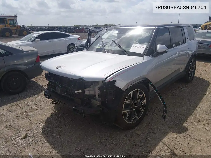 2025 Rivian R1S VIN: 7PDSGBBA5SN046704 Lot: 45421959