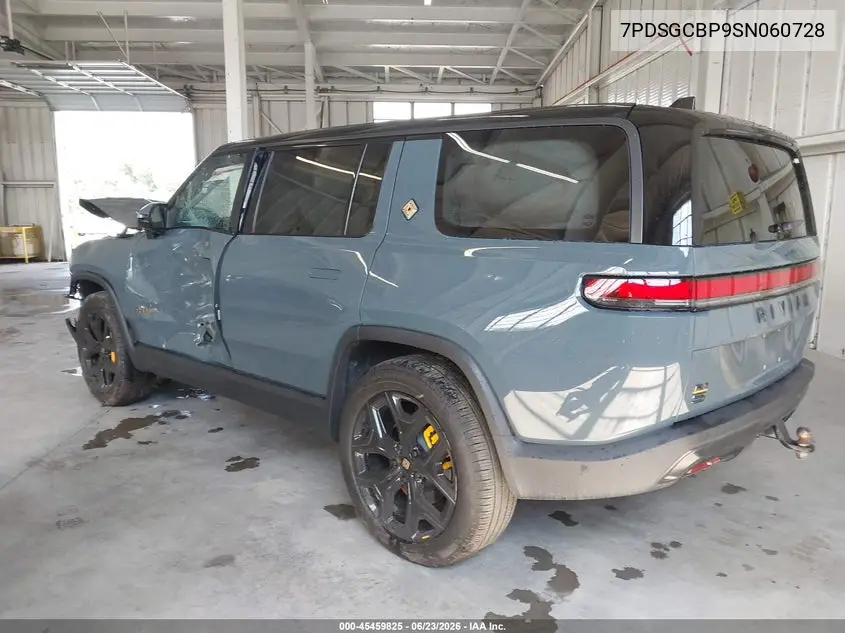 2025 Rivian R1S Ascend Tri Motor Max Pack/Premium Tri Motor Max Pack VIN: 7PDSGCBP9SN060728 Lot: 45459825