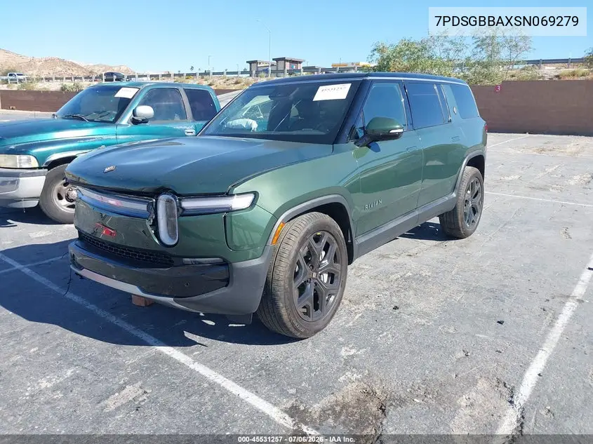 2025 Rivian R1S Adventure Dual Motor Large Pack/Adventure Dual Motor Max Pack VIN: 7PDSGBBAXSN069279 Lot: 45531257