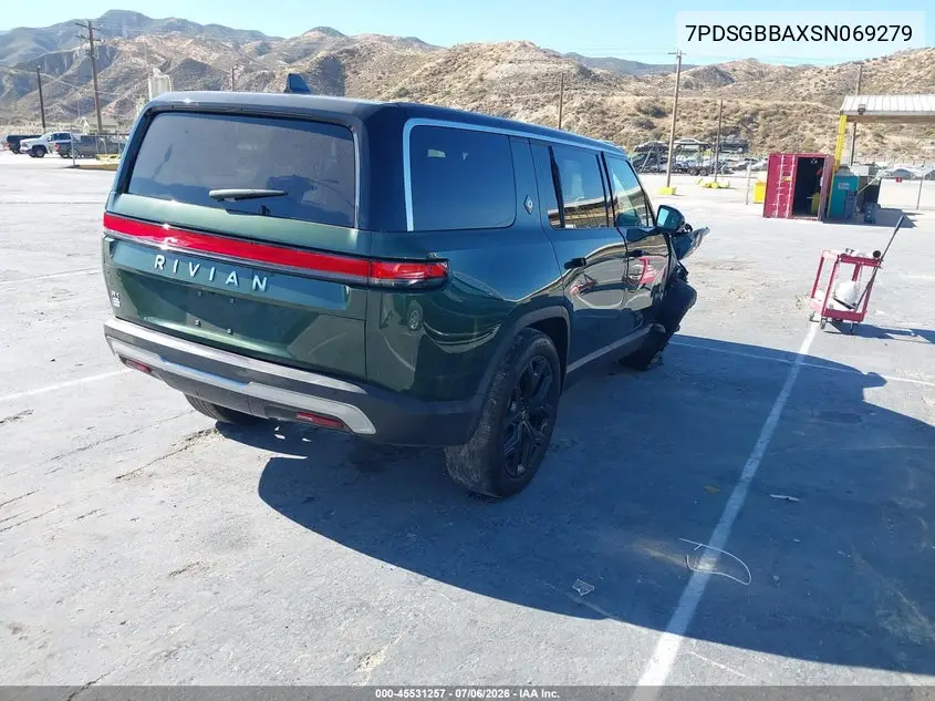 2025 Rivian R1S Adventure Dual Motor Large Pack/Adventure Dual Motor Max Pack VIN: 7PDSGBBAXSN069279 Lot: 45531257